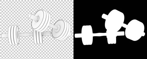 sport equipment. 3d illustration of gym dumbbells