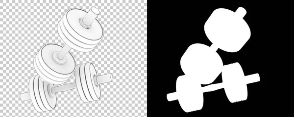 sport equipment. 3d illustration of gym dumbbells