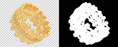 Nişan yüzüğü beyaz arka planda izole edilmiş. 3d görüntüleme - illüstrasyon