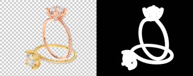 Altın halkalar beyaz ve siyah arkaplanda izole edilmiş. 3d görüntüleme - illüstrasyon