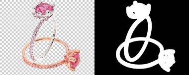 Altın halkalar beyaz ve siyah arkaplanda izole edilmiş. 3d görüntüleme - illüstrasyon