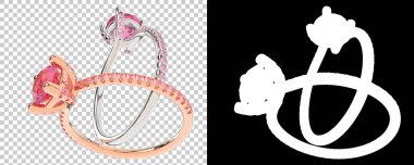 Altın halkalar beyaz ve siyah arkaplanda izole edilmiş. 3d görüntüleme - illüstrasyon