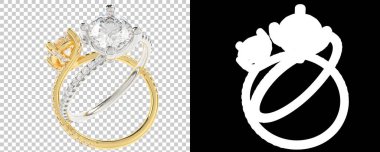 Altın halkalar beyaz ve siyah arkaplanda izole edilmiş. 3d görüntüleme - illüstrasyon