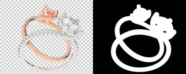 Altın halkalar beyaz ve siyah arkaplanda izole edilmiş. 3d görüntüleme - illüstrasyon