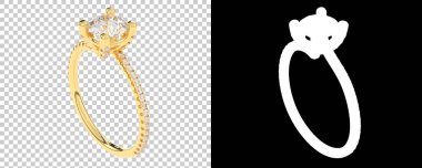 Altın halkalar beyaz ve siyah arkaplanda izole edilmiş. 3d görüntüleme - illüstrasyon