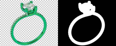 Altın yüzük siyah ve beyaz arkaplanda izole edilmiş. 3d görüntüleme - illüstrasyon