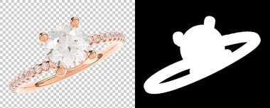 Altın yüzük siyah ve beyaz arkaplanda izole edilmiş. 3d görüntüleme - illüstrasyon