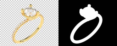 Mücevher taşlı yüzükler. 3d resimleme 