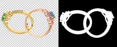 Dekoratif değerli mücevherlerin 3D çizimi