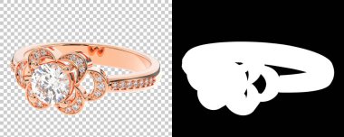 Dekoratif değerli mücevherlerin 3D çizimi