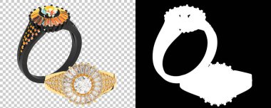 Dekoratif değerli mücevherlerin 3D çizimi