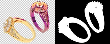 Dekoratif değerli mücevherlerin 3D çizimi