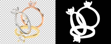 Mücevher arka planda izole edilmiş. 3d görüntüleme - illüstrasyon