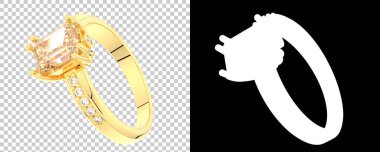 Mücevher arka planda izole edilmiş. 3d görüntüleme - illüstrasyon