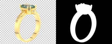 Mücevher arka planda izole edilmiş. 3d görüntüleme - illüstrasyon