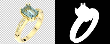 Mücevher arka planda izole edilmiş. 3d görüntüleme - illüstrasyon