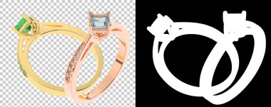 Mücevher arka planda izole edilmiş. 3d görüntüleme - illüstrasyon