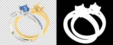 Mücevher arka planda izole edilmiş. 3d görüntüleme - illüstrasyon