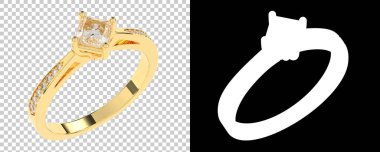 Mücevher arka planda izole edilmiş. 3d görüntüleme - illüstrasyon