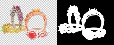 Mücevher arka planda izole edilmiş. 3d görüntüleme - illüstrasyon