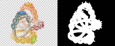 Mücevher arka planda izole edilmiş. 3d görüntüleme - illüstrasyon