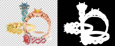 Mücevher arka planda izole edilmiş. 3d görüntüleme - illüstrasyon