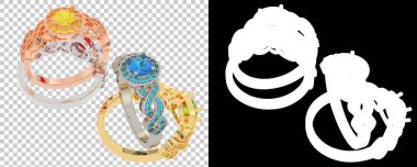 Mücevher arka planda izole edilmiş. 3d görüntüleme - illüstrasyon