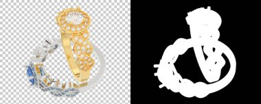 Mücevher arka planda izole edilmiş. 3d görüntüleme - illüstrasyon