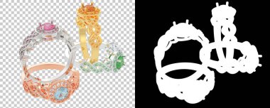 Mücevher arka planda izole edilmiş. 3d görüntüleme - illüstrasyon