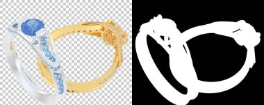 Dekoratif değerli mücevherlerin 3D çizimi