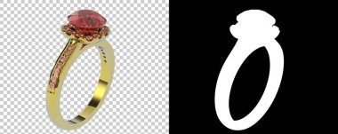 Mücevher arka planda izole edilmiş. 3d görüntüleme - illüstrasyon