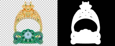 Mücevher arka planda izole edilmiş. 3d görüntüleme - illüstrasyon