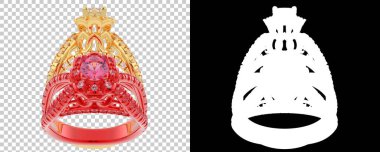 Mücevher arka planda izole edilmiş. 3d görüntüleme - illüstrasyon