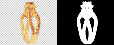 Mücevher arka planda izole edilmiş. 3d görüntüleme - illüstrasyon