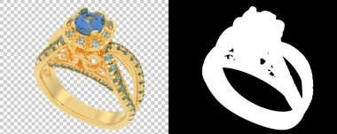 Mücevher arka planda izole edilmiş. 3d görüntüleme - illüstrasyon