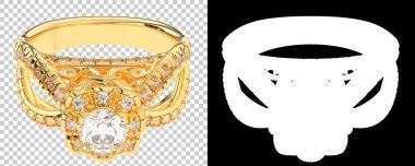 Mücevher arka planda izole edilmiş. 3d görüntüleme - illüstrasyon