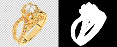 Mücevher arka planda izole edilmiş. 3d görüntüleme - illüstrasyon