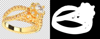 Mücevher arka planda izole edilmiş. 3d görüntüleme - illüstrasyon