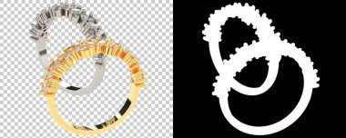 Mücevher arka planda izole edilmiş. 3d görüntüleme - illüstrasyon