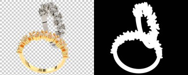 Mücevher arka planda izole edilmiş. 3d görüntüleme - illüstrasyon