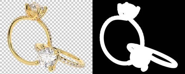 Arany Gyűrűk Elszigetelt Fehér Fekete Háttérrel Renderelés Illusztráció — Stock Fotó