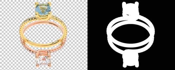 Anéis Ouro Isolados Sobre Fundo Branco Preto Renderização Ilustração — Fotografia de Stock