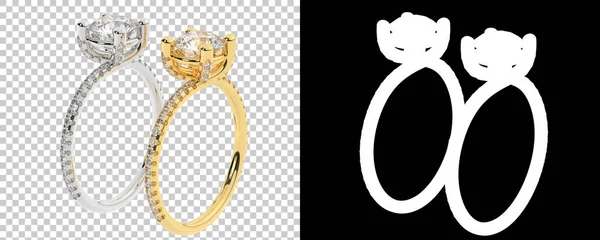 Gyűrűk Drágakövekkel Renderelés Illusztráció — Stock Fotó