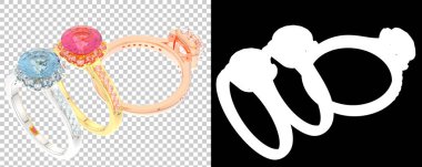 Mücevher arka planda izole edilmiş. 3d görüntüleme - illüstrasyon