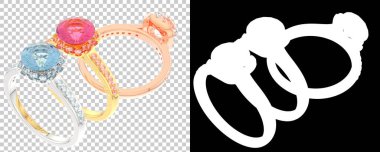 Mücevher arka planda izole edilmiş. 3d görüntüleme - illüstrasyon