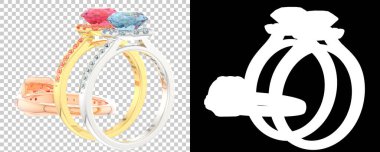 Mücevher arka planda izole edilmiş. 3d görüntüleme - illüstrasyon