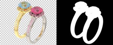 Dekoratif değerli mücevherlerin 3D çizimi