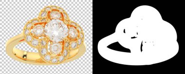 Mücevher arka planda izole edilmiş. 3d görüntüleme - illüstrasyon