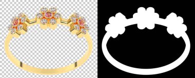 Mücevher arka planda izole edilmiş. 3d görüntüleme - illüstrasyon