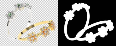 Mücevher arka planda izole edilmiş. 3d görüntüleme - illüstrasyon